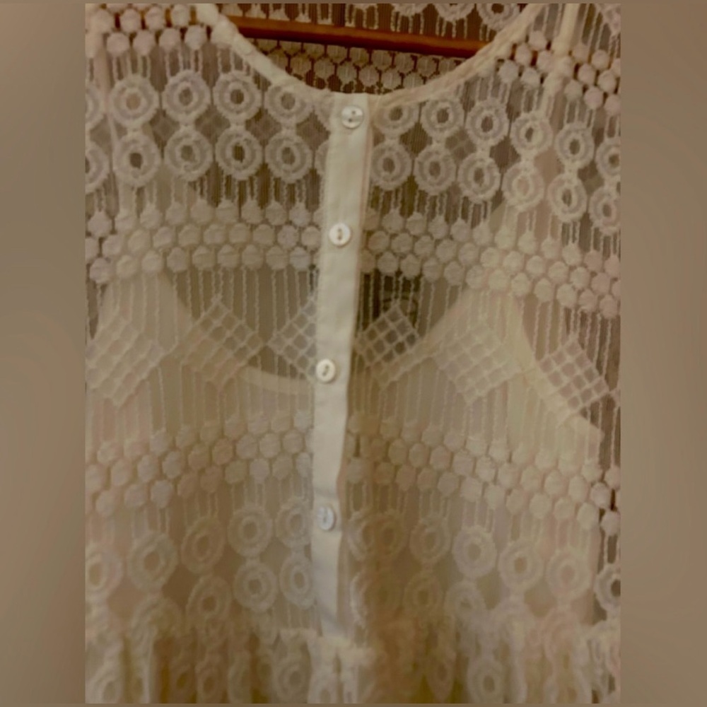 Romeo & Juliet Couture White/Ivory Women’s Boho Bohemian Lacy Flowy Sz S Dress - Picture 4 of 13